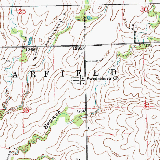 Topographic Map of First Lutheran Church, KS