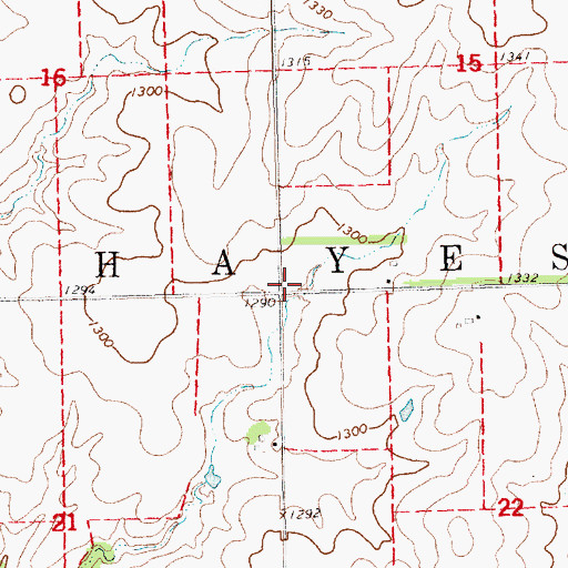 Topographic Map of Township of Hayes, KS