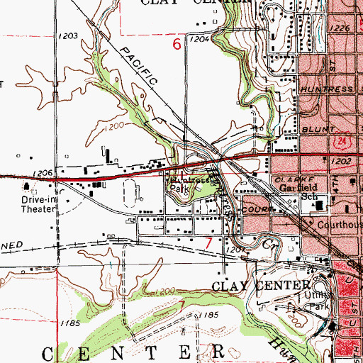 Topographic Map of Huntress Park, KS