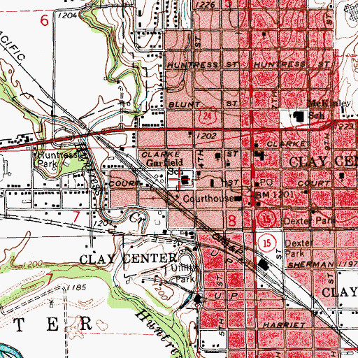 Topographic Map of Garfield Elementary School, KS