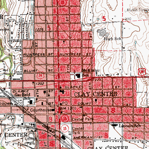 Topographic Map of McKinley Middle School, KS
