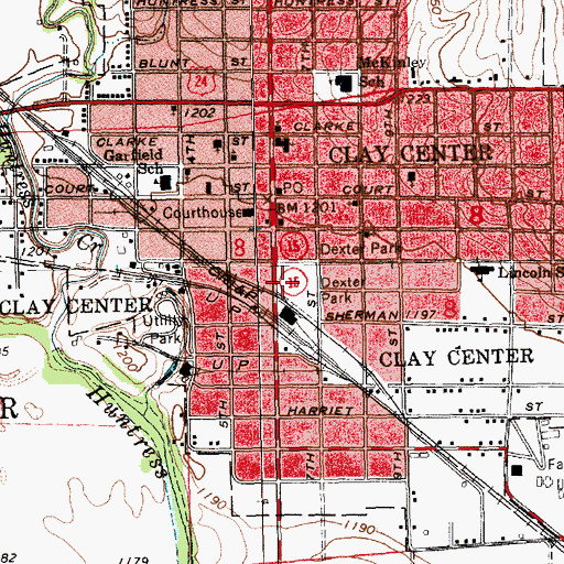 Topographic Map of Dexter Park, KS