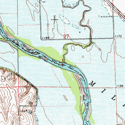 Topographic Map of Lincoln Creek, KS