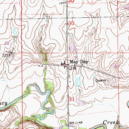 Topographic Map of May Day, KS