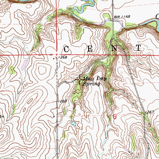 Topographic Map of May Day Spring, KS