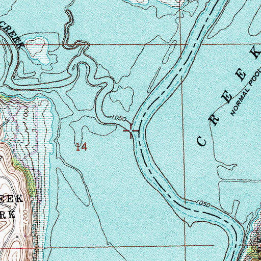Topographic Map of Fancy Creek, KS