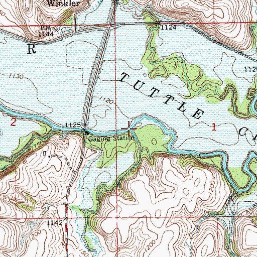 Topographic Map of Crooked Creek, KS