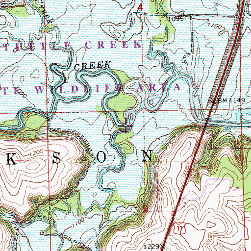 Topographic Map of Walnut Creek, KS