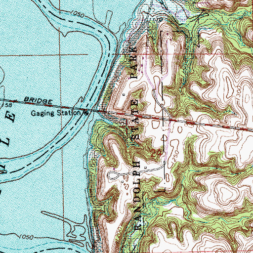 Topographic Map of Randolph State Park, KS