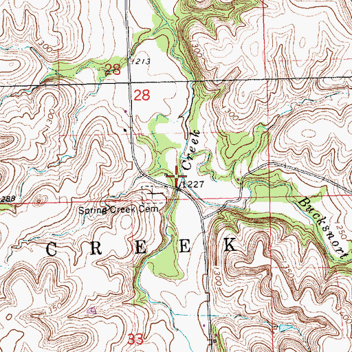 Topographic Map of Bucksnort Creek, KS