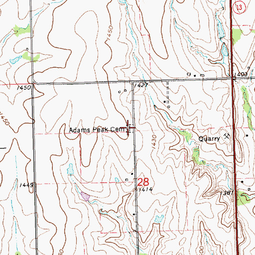 Topographic Map of King Cemetery, KS