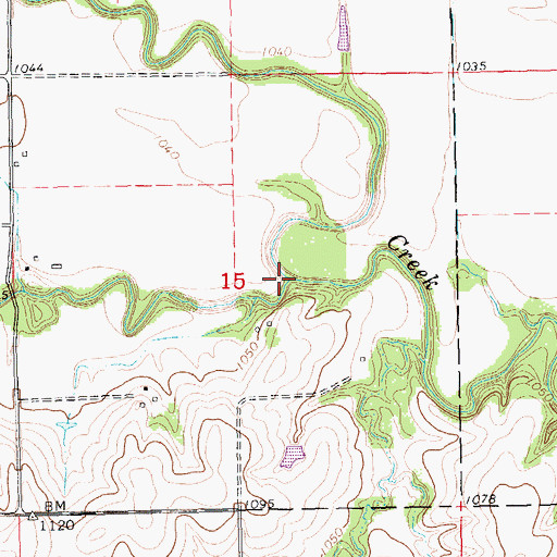 Topographic Map of Pleasant Run Creek, KS