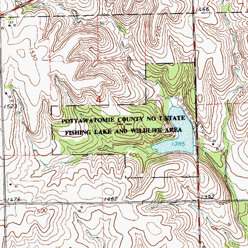Topographic Map of Pottawatomie County State Park Number One, KS