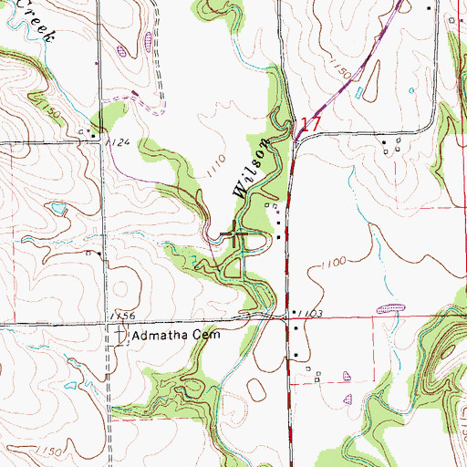 Topographic Map of Lazy Creek, KS
