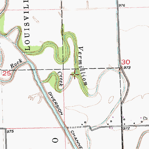Topographic Map of Rock Creek, KS