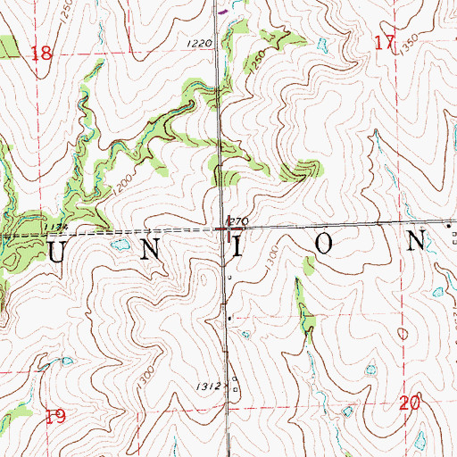Topographic Map of Township of Union, KS