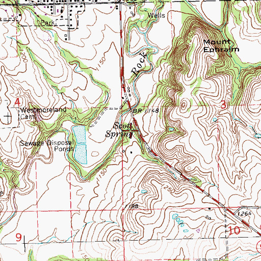 Topographic Map of Scott Spring, KS