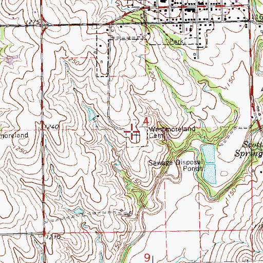 Topographic Map of Westmoreland Cemetery, KS