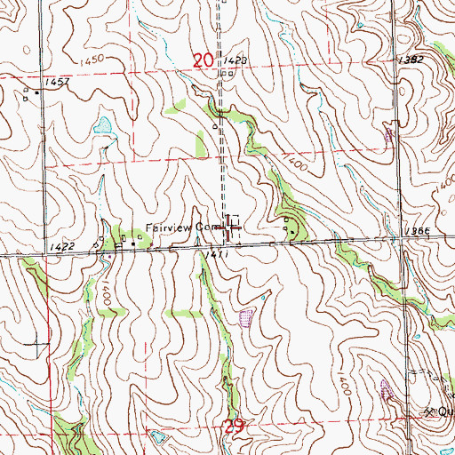 Topographic Map of Fox Cemetery, KS