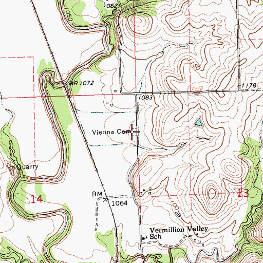 Topographic Map of Vienna Cemetery, KS