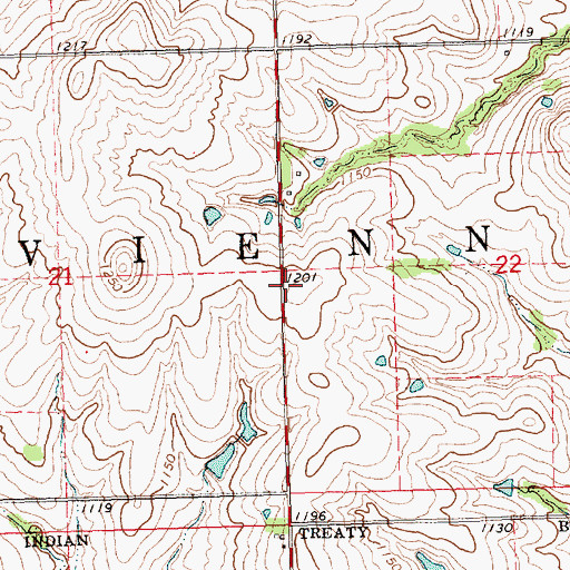 Topographic Map of Township of Vienna, KS
