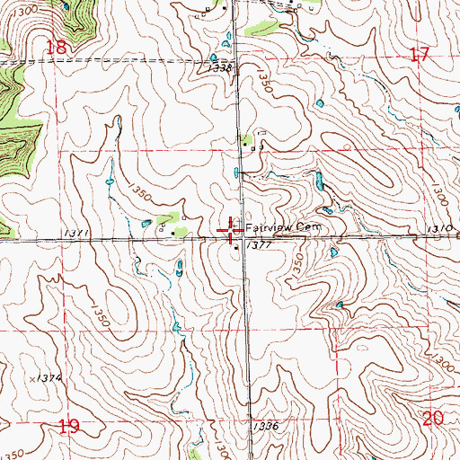 Topographic Map of Fairview Cemetery, KS