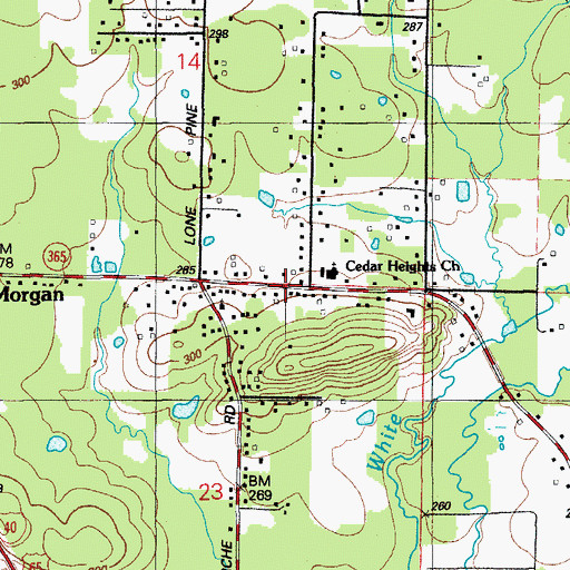 Topographic Map of Cedar Heights Church, AR