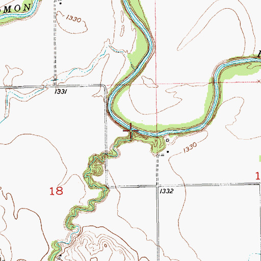 Topographic Map of Third Creek, KS