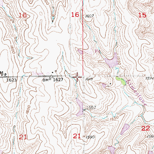 Topographic Map of Township of Stanton, KS