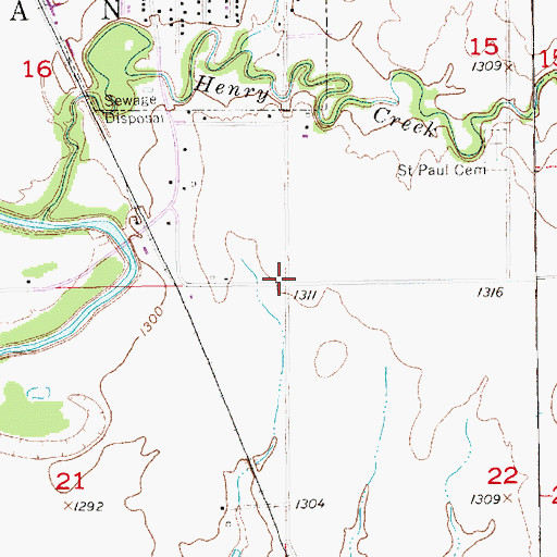 Topographic Map of Township of Sheridan, KS