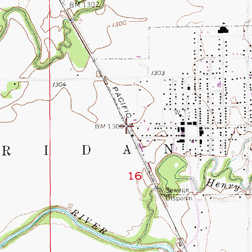 Topographic Map of Delphos, KS