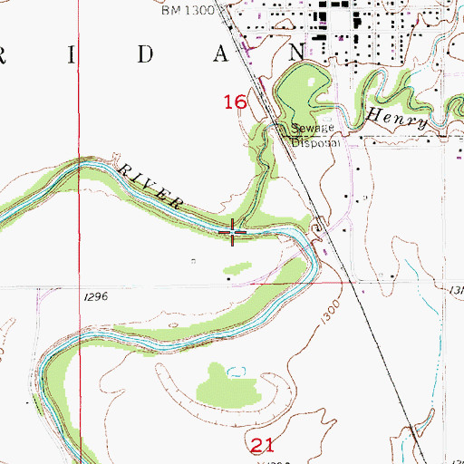 Topographic Map of Henry Creek, KS