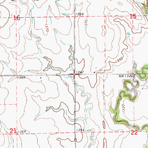 Topographic Map of Township of Logan, KS
