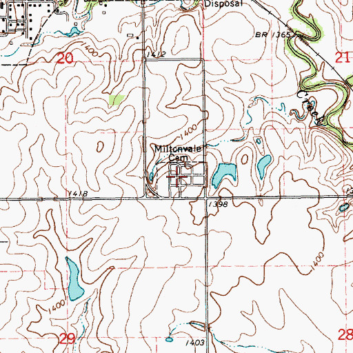 Topographic Map of Miltonvale Cemetery, KS