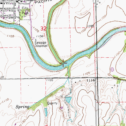 Topographic Map of Chapman Creek, KS
