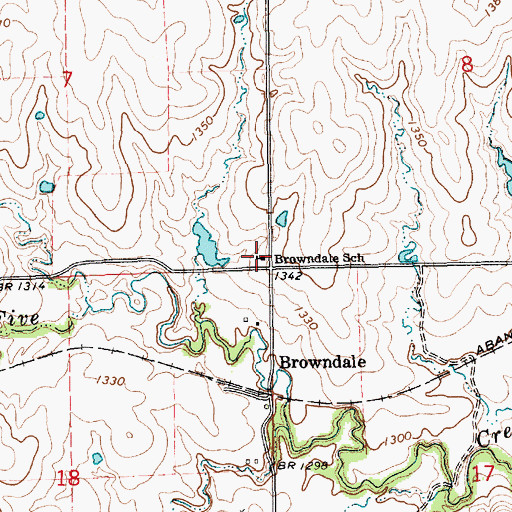 Topographic Map of Browndale School, KS