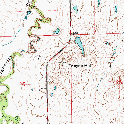Topographic Map of Tobyne Hill, KS