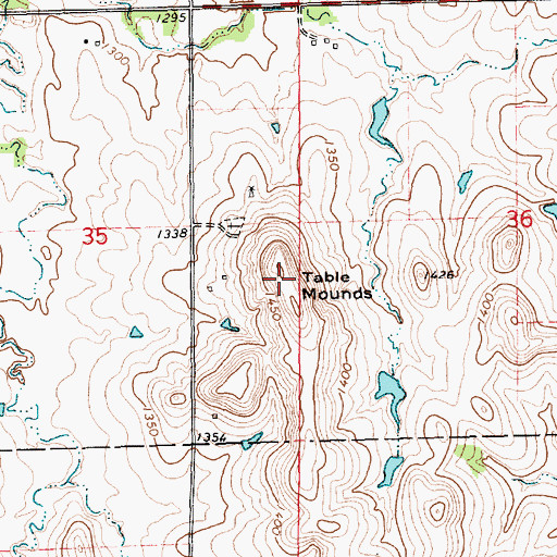 Topographic Map of Table Mounds, KS