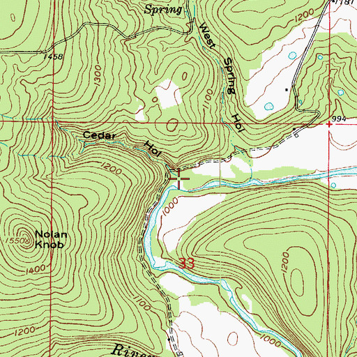 Topographic Map of Cedar Hollow, AR