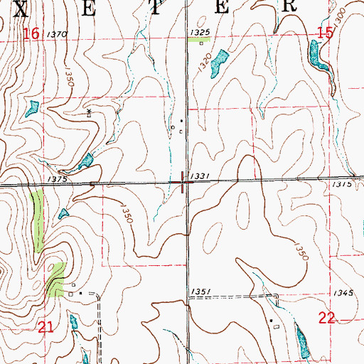 Topographic Map of Township of Exeter, KS