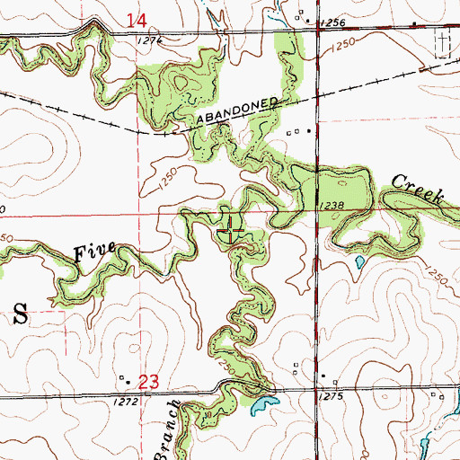 Topographic Map of Pinkerton Branch, KS