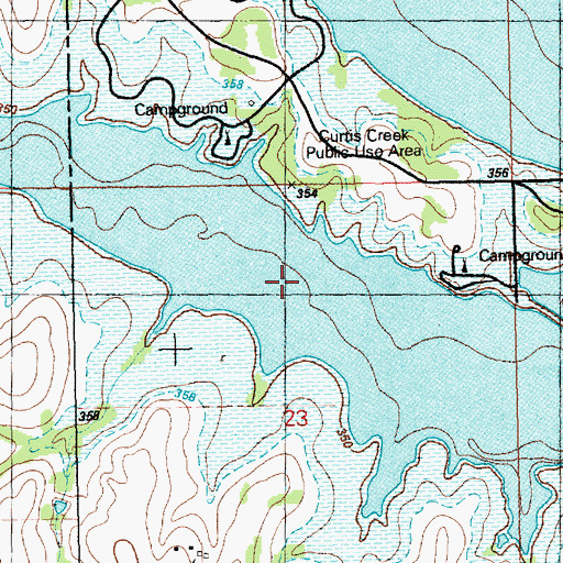 Topographic Map of Milford Lake, KS