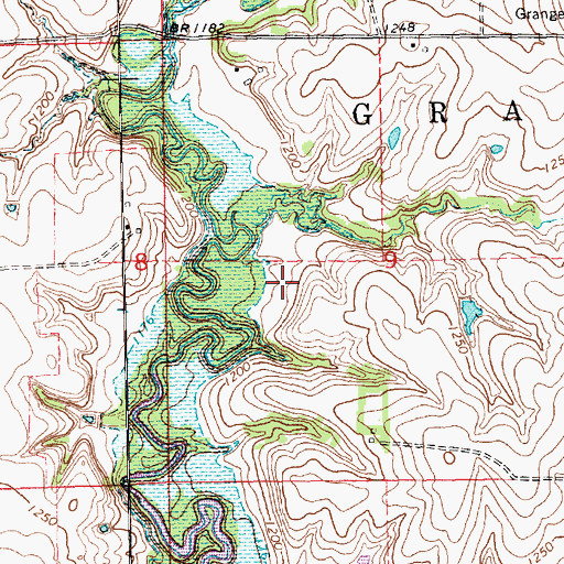 Topographic Map of Township of Grant, KS
