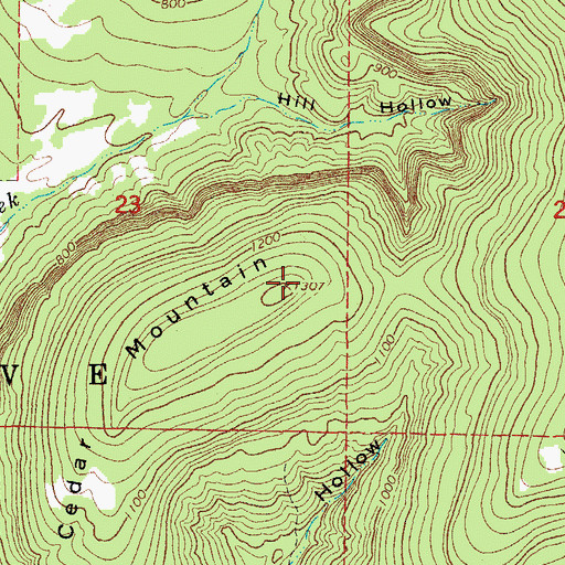 Topographic Map of Cedar Mountain, AR