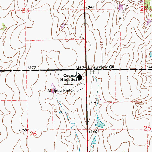 Topographic Map of Riley County High School, KS