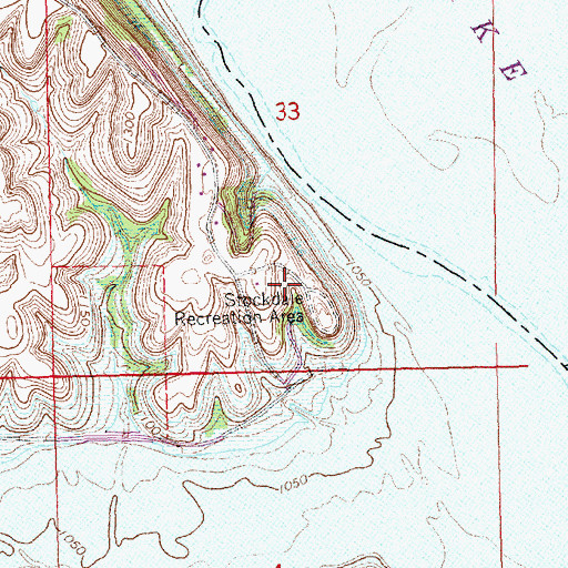 Topographic Map of Stockdale Recreation Area, KS