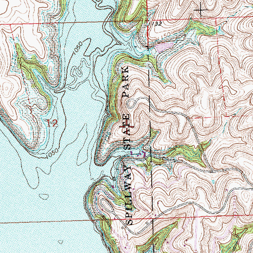 Topographic Map of Spillway State Park, KS