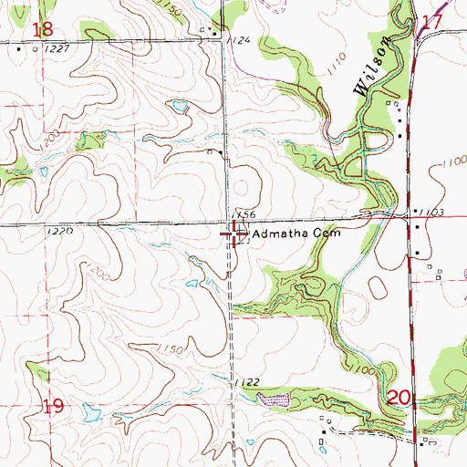 Topographic Map of Admatha Cemetery, KS