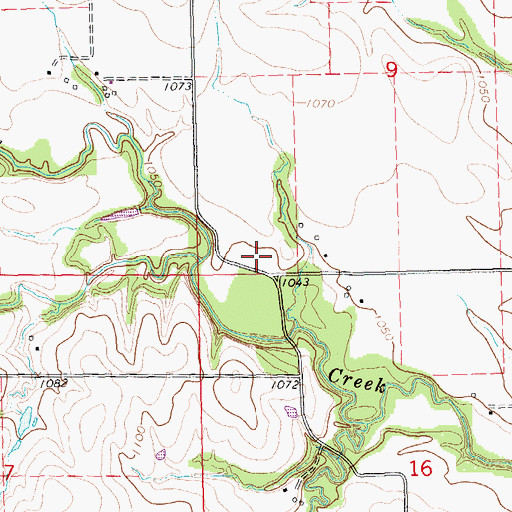 Topographic Map of Hopkins Creek, KS