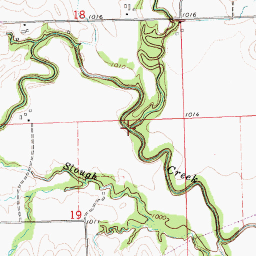 Topographic Map of Brush Creek, KS